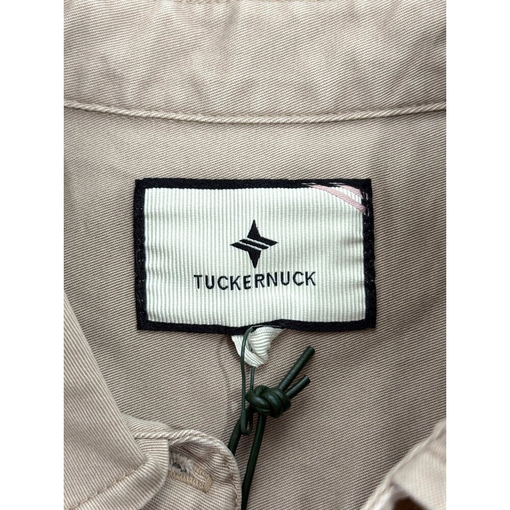 Tuckernuck Sleeveless Button-Up Callahan Dress Ruffle Hem Khaki Womens XS NEW - Picture 5 of 10